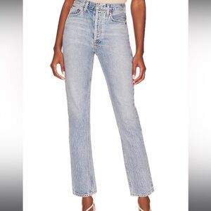 AGOLDE RILEY HIGH RISE STRAIGHT CROP IN RENEWAL